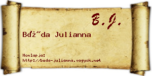 Béda Julianna névjegykártya